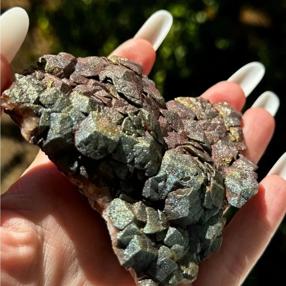 Rainbow Pyrite Rose Calcite Rare Mineral Crystal House of Gems 💎 - Picture 4 of 7
